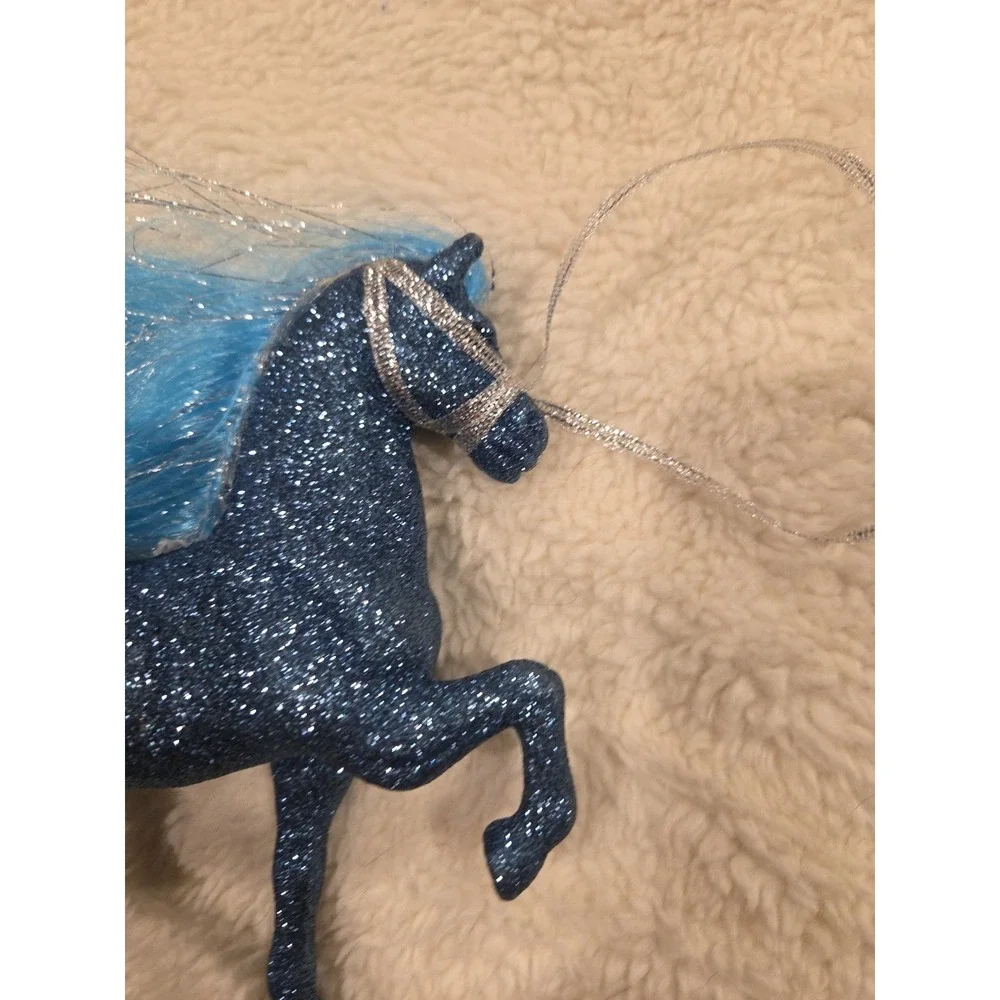 Sparkly Horse - Decor 7x7 Blue Glitter Fantasy‎ Girlie